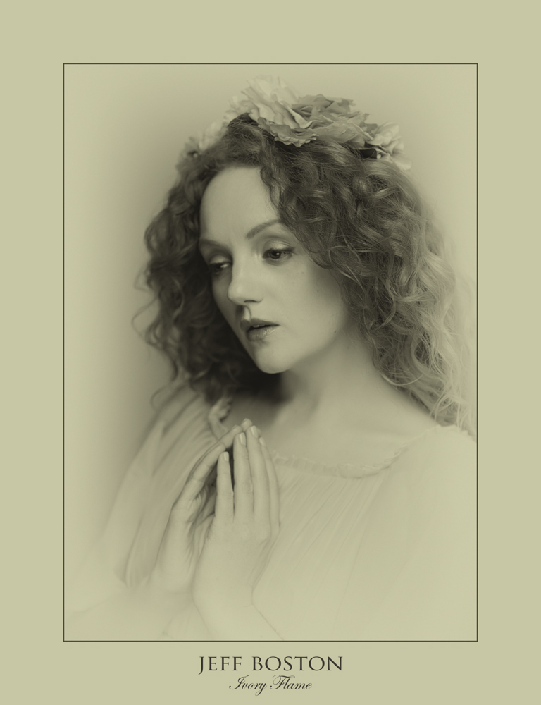 Classic Pre-raphaelite model Ivory Flame by photographer Jeff Boston