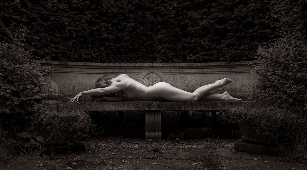 Nude naked art model Ivory Flame