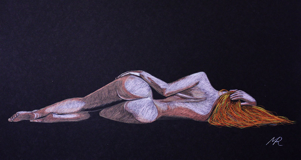 Artists nude model redhead IVORY FLAME by artist Mark Roberts Provocative Art
