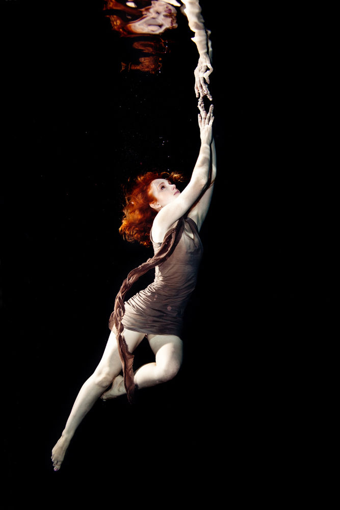 Underwater model mermaid redhead UK IVORY FLAME by Vanessa Mills Photography