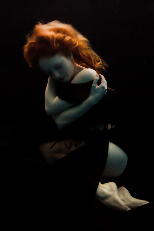 Underwater model mermaid redhead UK IVORY FLAME by Vanessa Mills Photography