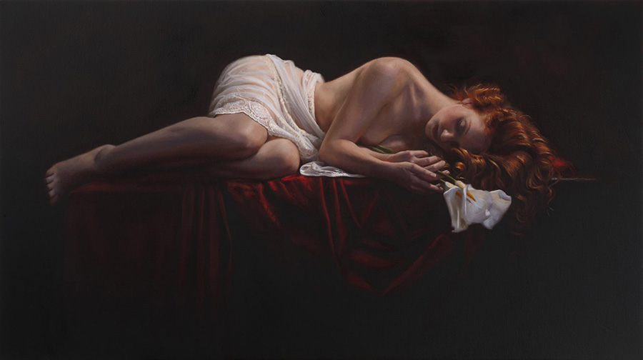 Ivory Flame by tina-spratt-art-ivory-flame-model-sleeping-nude  Canvas