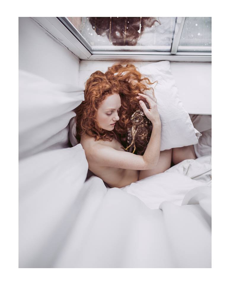 Ivory Flame by Donatas Za Ivory Flame nude model bird window  Portrait