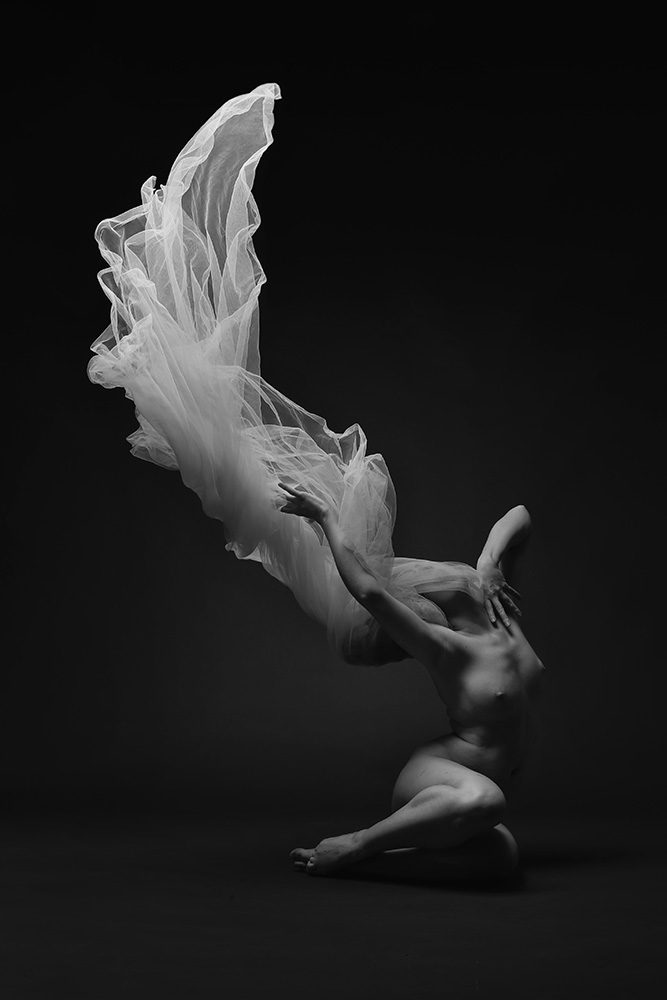 Ivory Flame by Jewelled Earth Studio Nudes Movement Fabric Web 3 Self portrait Surreal