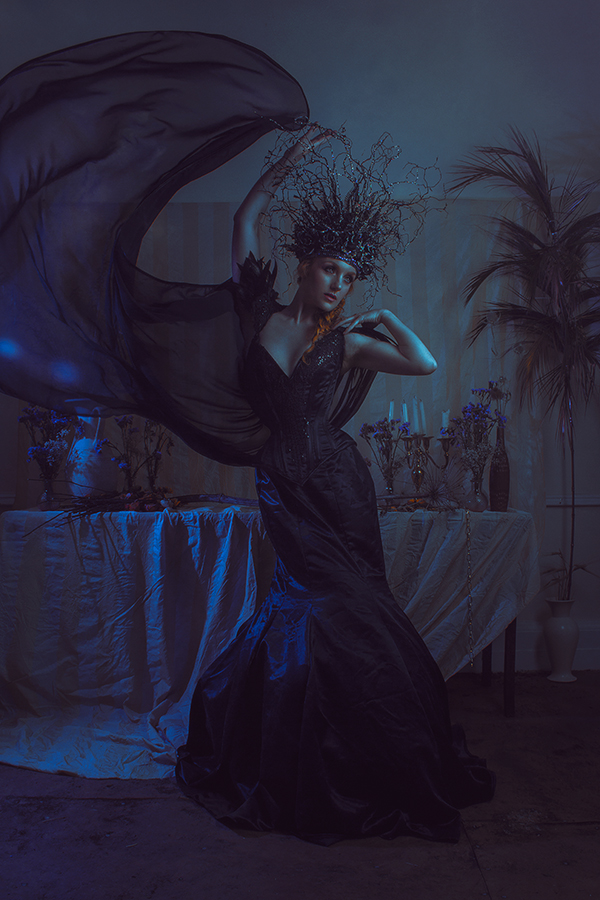 Ivory Flame by Newo Imagery Ivory Flame dark queen 900 with Wyte Phantom designs, CC Millinery, Nett Gray hair stylist, Elaine Marie MUA Time-traveller