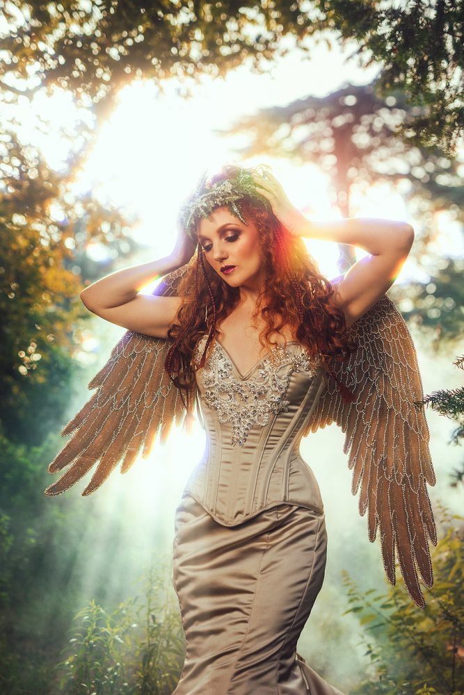 Ivory Flame by Richard Wakefield Ivory Flame 900 with Wyte Phantom designs, CC Millinery, Nett Gray hair stylist, Elaine Marie MUA Time-traveller