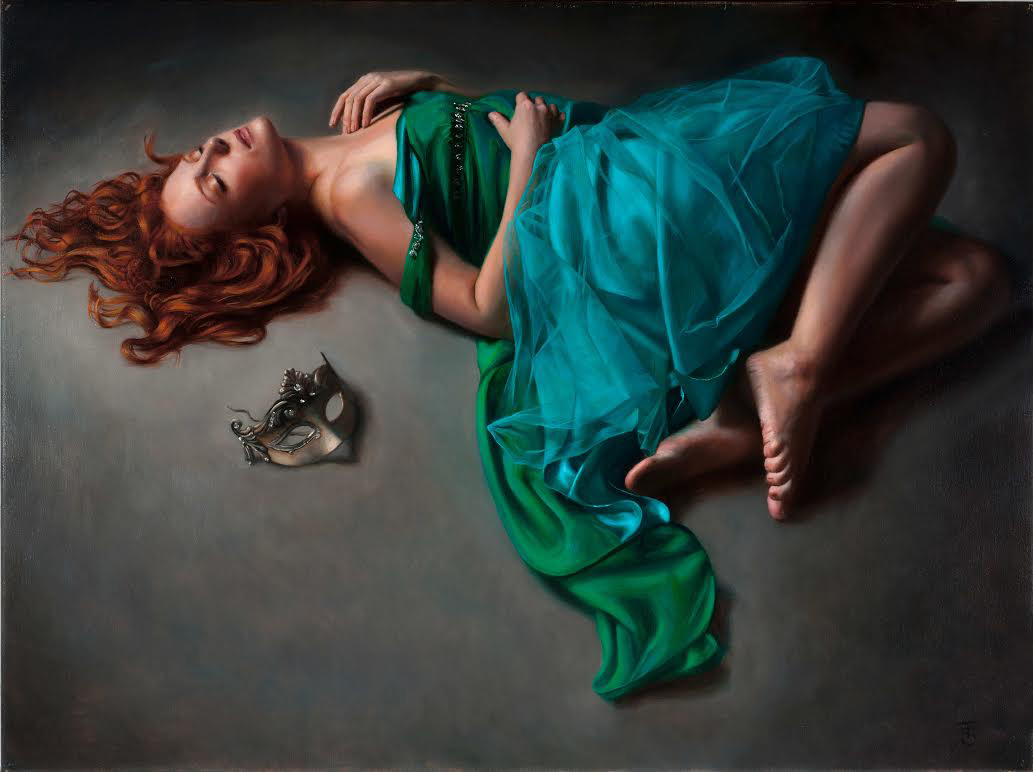Ivory Flame by Tina-Spratt-Ivory-Flame-Unmasked oil on linen  Canvas