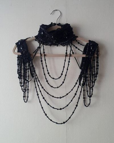 Black Beaded Neckpiece