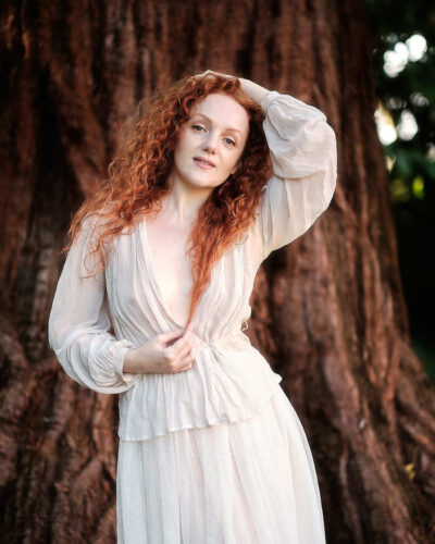 Wide-Sleeved Cream Blouse