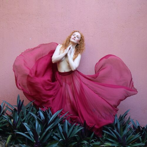 Magenta Red Circle Skirt