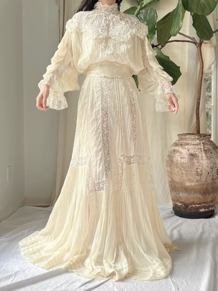 Antique Silk & Lace Ensemble