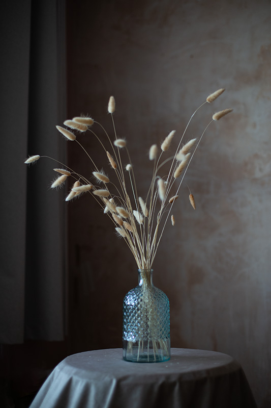 Glass Vase with Seedheads
