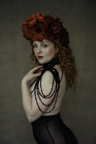 Red Floral Headpiece