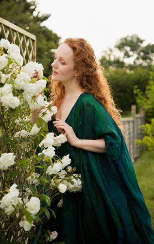 Dark Green Silk Gown