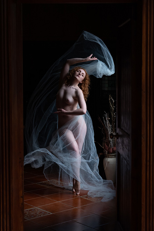 Sheer Light Blue Tulle