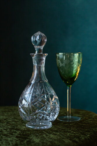 Crystal Decanter and Glass