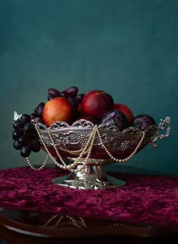 Silver Dish (with fruit)