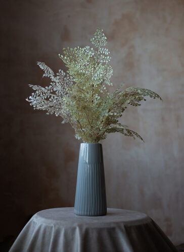 Tall Blue Vase (foliage attached)