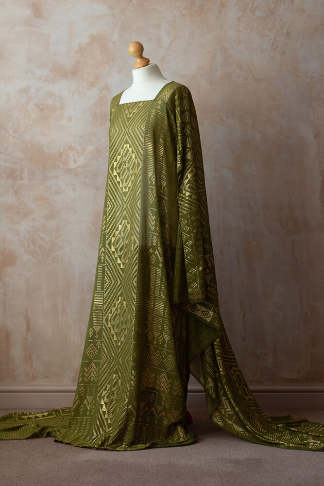 Green Pattern Gown