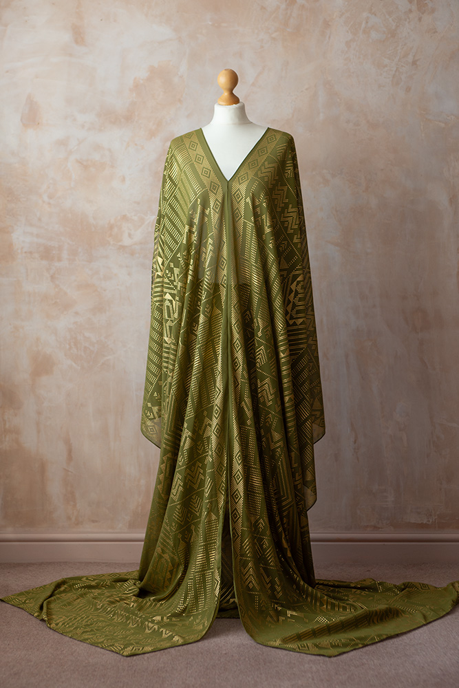 Green Pattern Gown