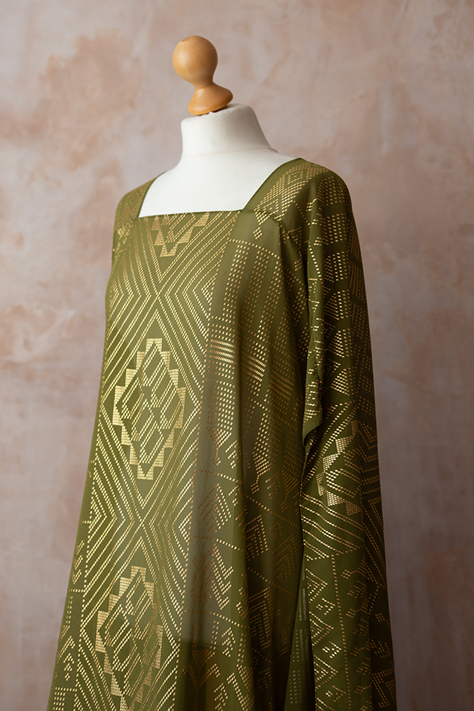 Green Pattern Gown