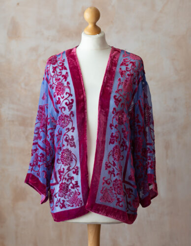 Magenta & Indigo Kimono Top (Size 8-12) – £40